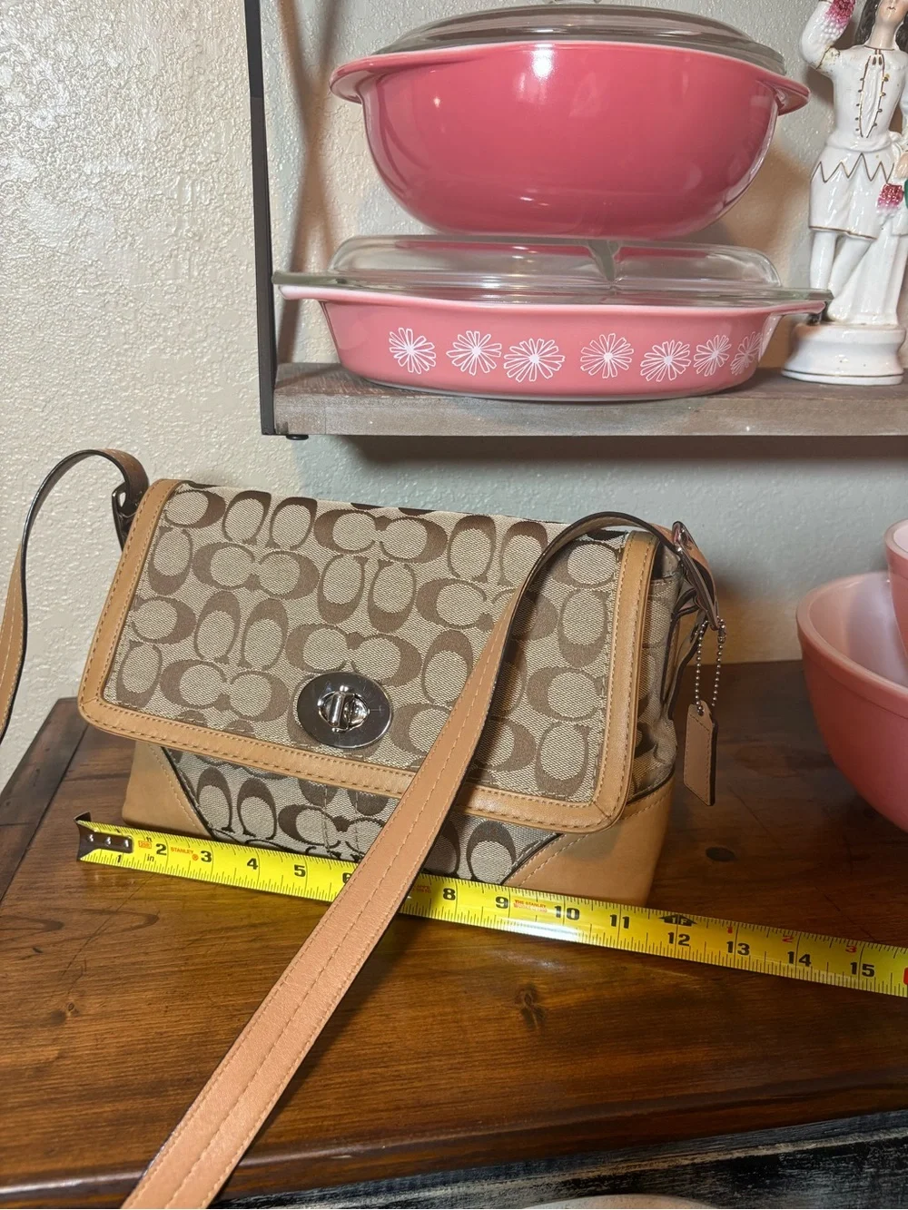 Coach Hamptons Signature Turnlock Shoulder Flap Bag 2008